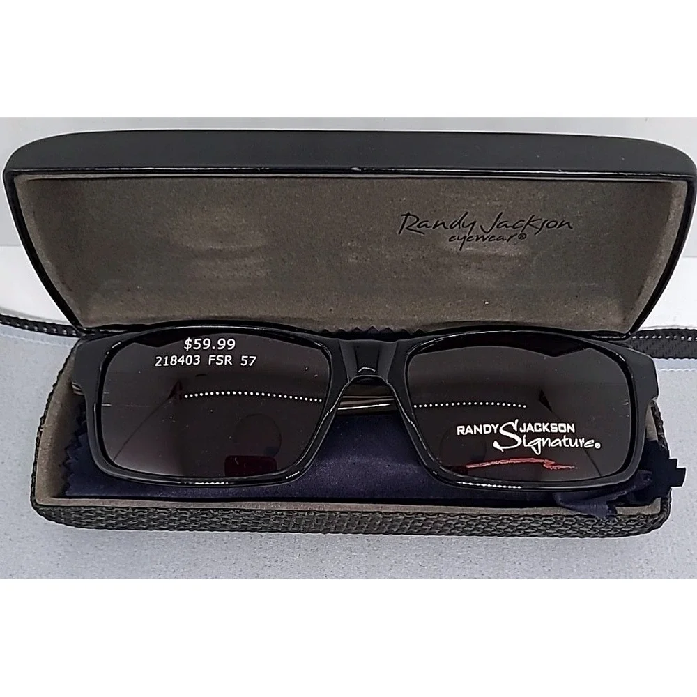Randy Jackson Signature Eyeglasses w/case 59FI Mens Black Zyloware